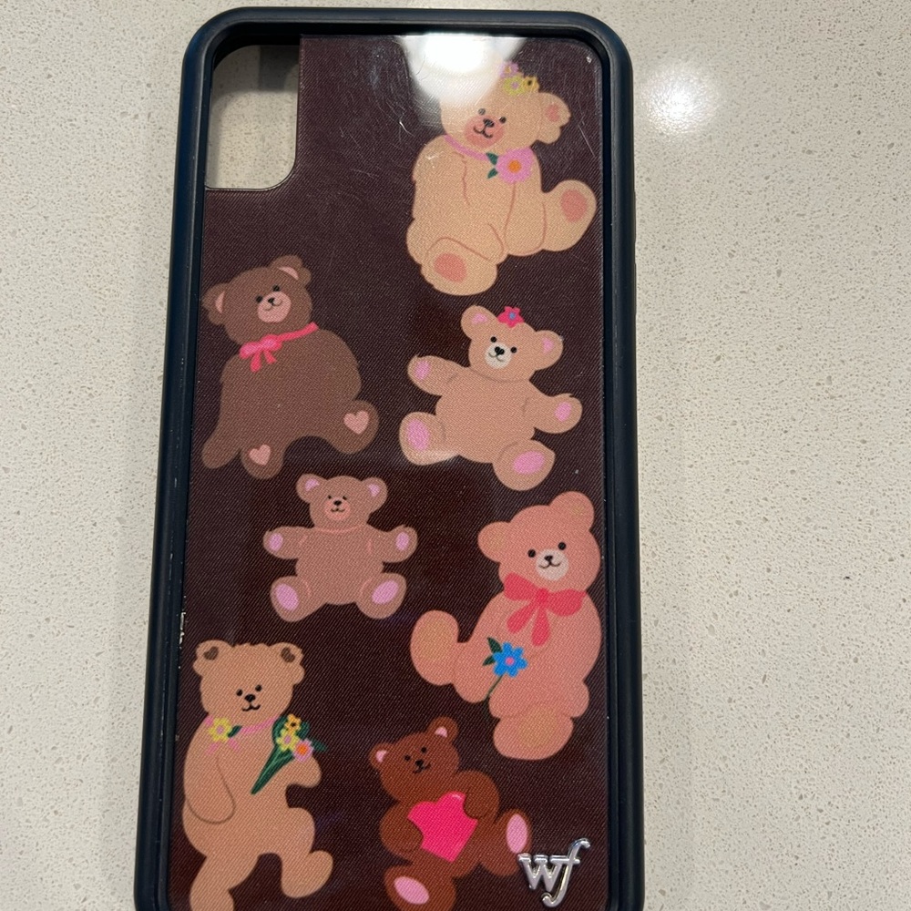 iPhone XS Max teddy bear wildflower phone case